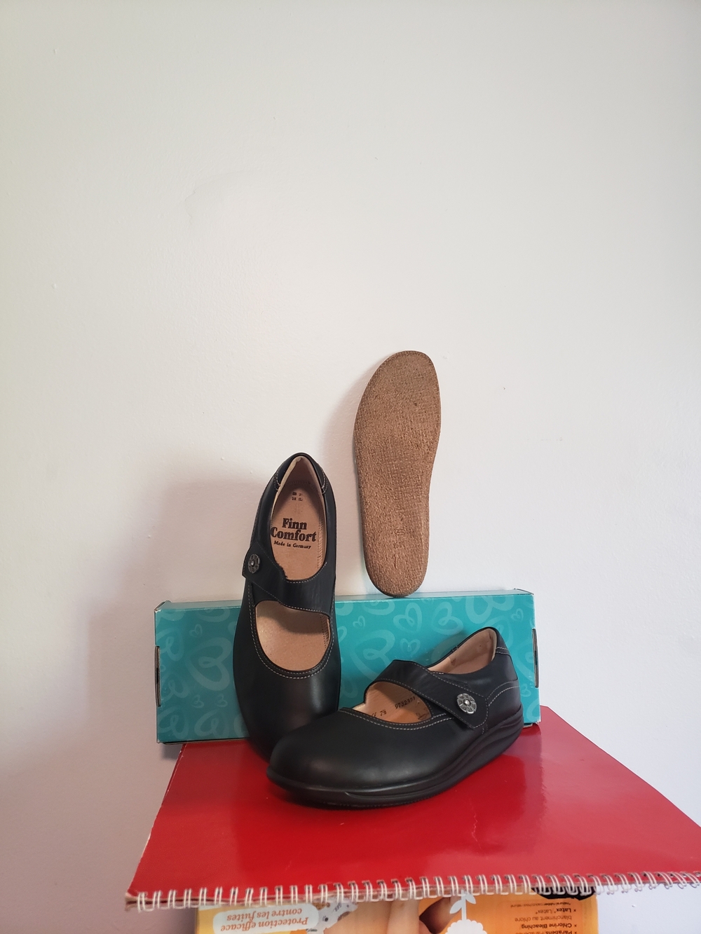 350usd FINN COMFORT Salo Leather Maryjane Velcro Shoe Orthotic/Diabetic/Wellness